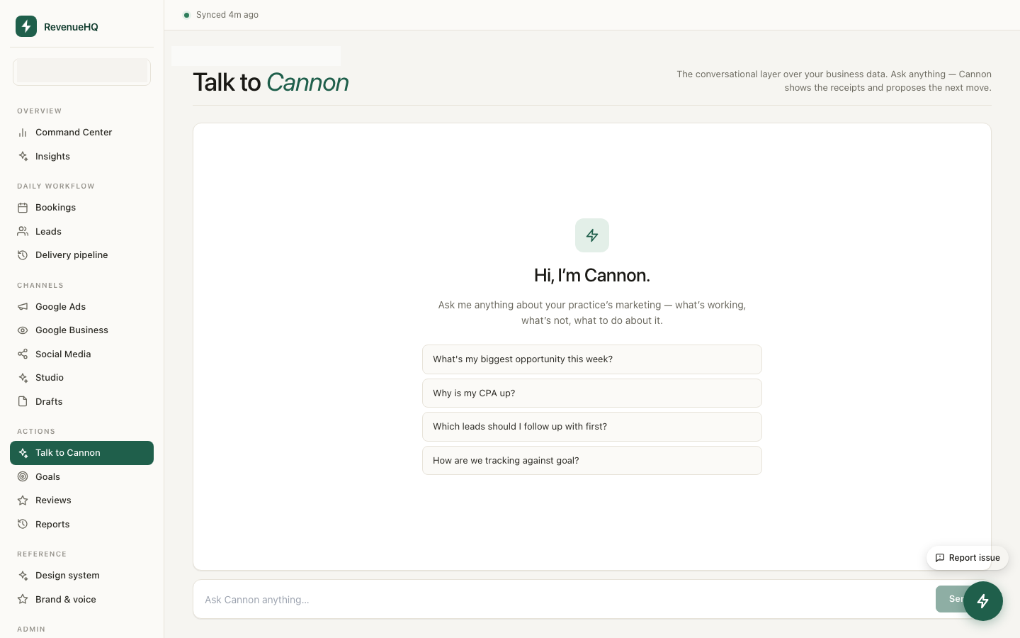Cannon AI interface