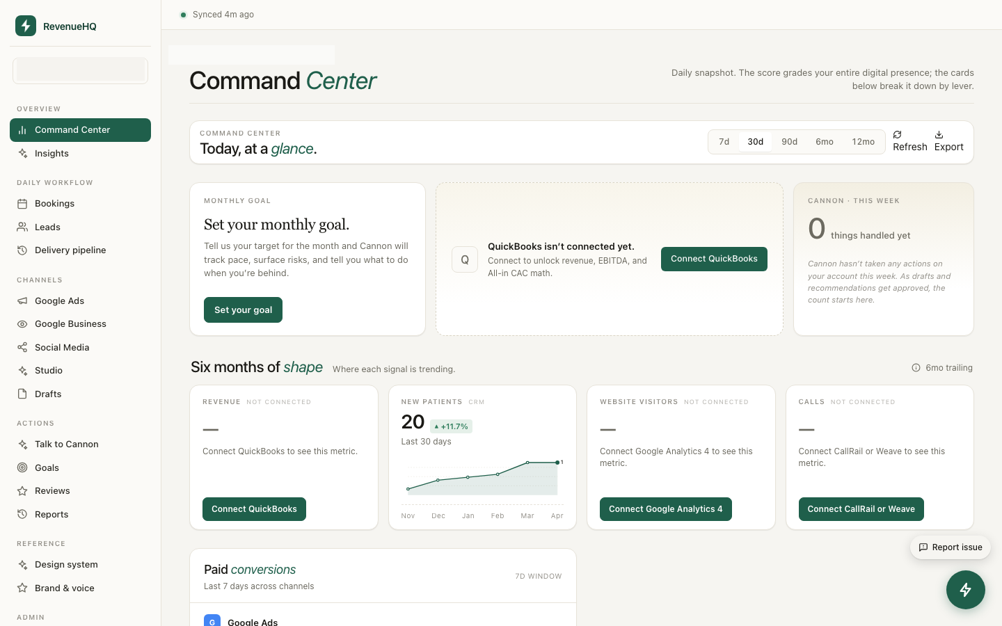 Command Center dashboard