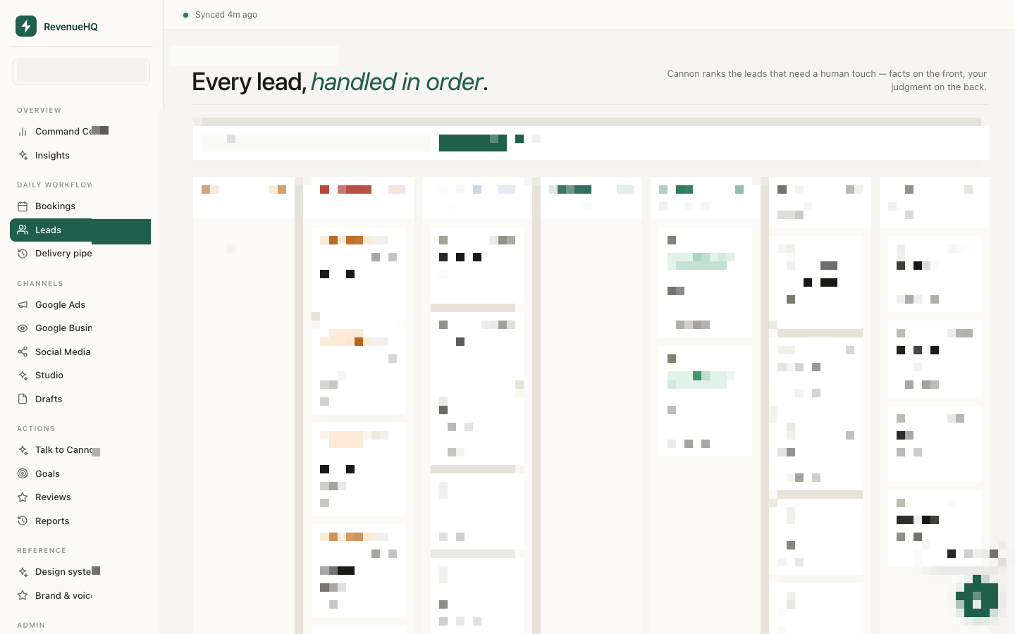 Leads kanban pipeline